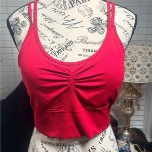 Halara Red Ruched Sports Bra